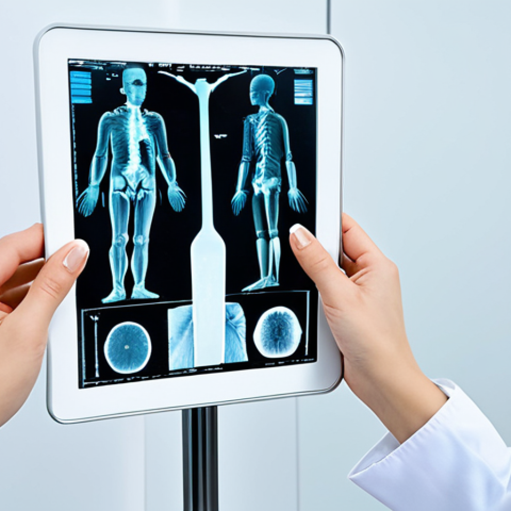 **

"A professional female doctor, fully clothed in a clean, white lab coat, examining an X-ray in a modern clinic in Moscow.  The office is bright and sterile, with modern medical equipment visible.  She is wearing modest clothing underneath her lab coat.  Safe for work, appropriate content, professional, perfect anatomy, correct proportions, well-formed hands, proper finger count, natural body proportions, high quality medical photography, realistic, safe for work."

**