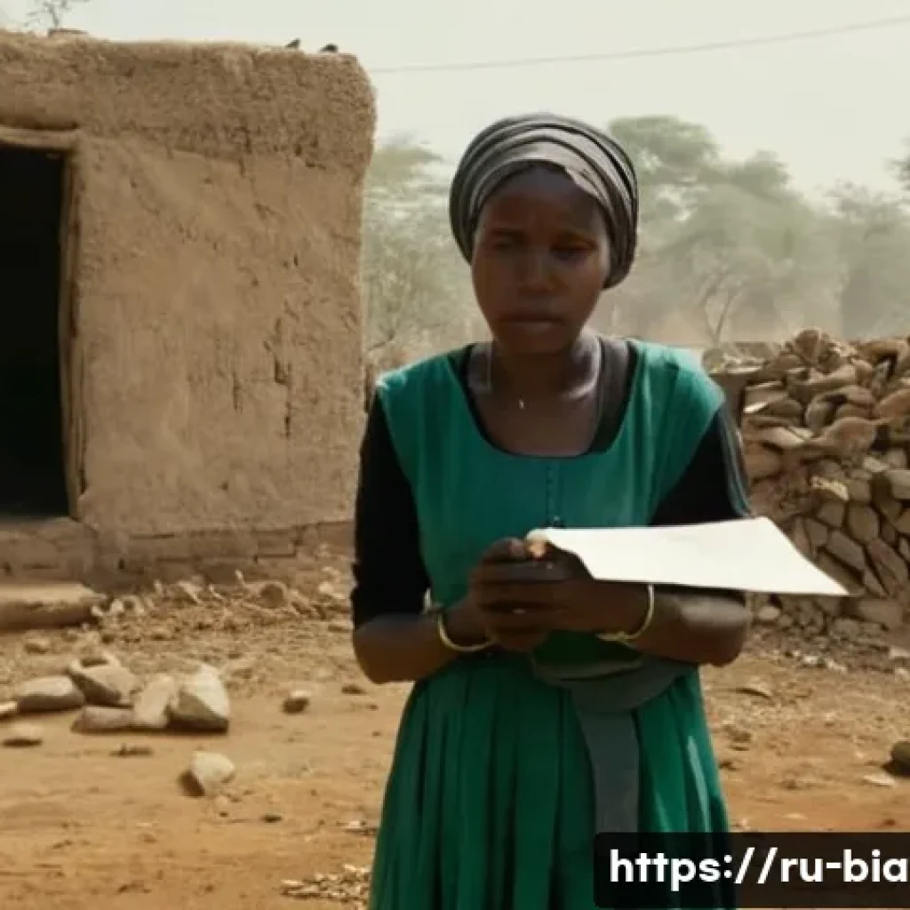 비아프라 전쟁 당시 언론 통제 - **Prompt:** A poignant scene depicting a solitary, determined journalist (male or female) in a war-t...